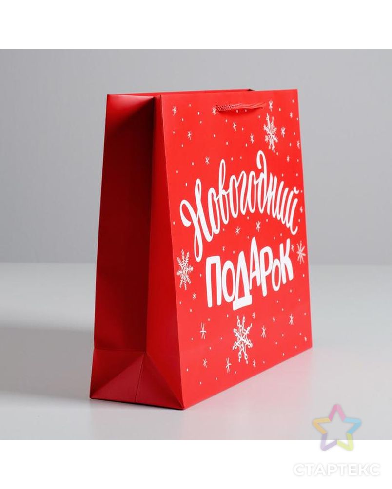 Пакет ламинированный горизонтальный «Новогодний подарок», M 30 × 26 × 9 см арт. СМЛ-98668-1-СМЛ0004262328 3