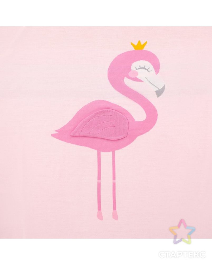 Вязаный плед "Крошка Я" Фламинго, размер 90х90 см, цвет розовый арт. СМЛ-174980-1-СМЛ0004266671