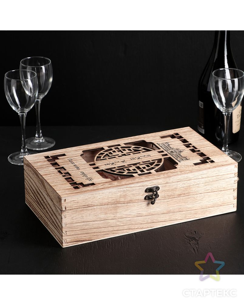 Ящик для хранения вина 35×20 см "Мерло", на 2 бутылки арт. СМЛ-68507-1-СМЛ0004271627 2