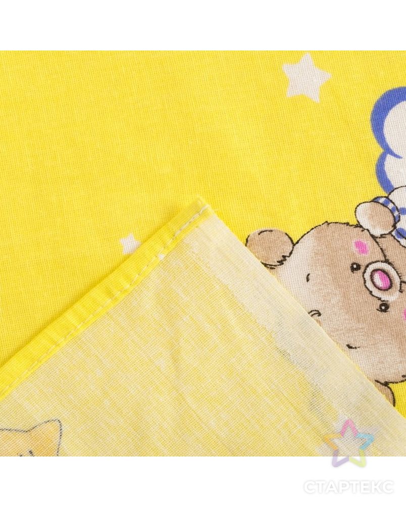 Постельное бельё детское "Мишки в облаках", цвет желтый, 112×147, 100×150, 40×60 1 шт, бязь, хл100 120 г/ арт. СМЛ-174977-1-СМЛ0004274892 4