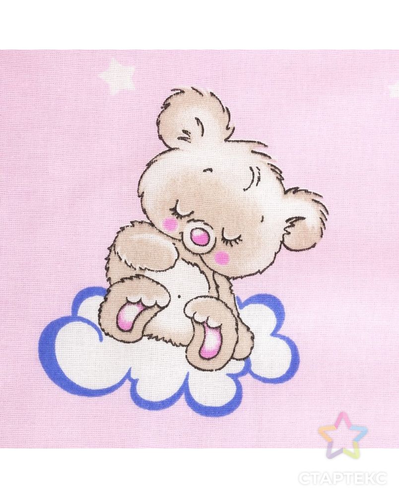 Постельное бельё детский «Мишки в облаках», цвет розовый, 112х147, 100х150, 40х60 арт. СМЛ-186615-1-СМЛ0004274893 3