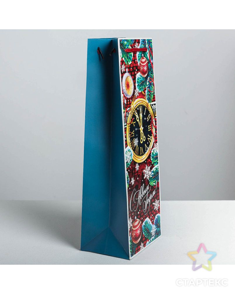 Пакет под бутылку крафтовый «Чудес в новогоднюю ночь», 13 × 36 × 10 см арт. СМЛ-114458-1-СМЛ0004275599 2