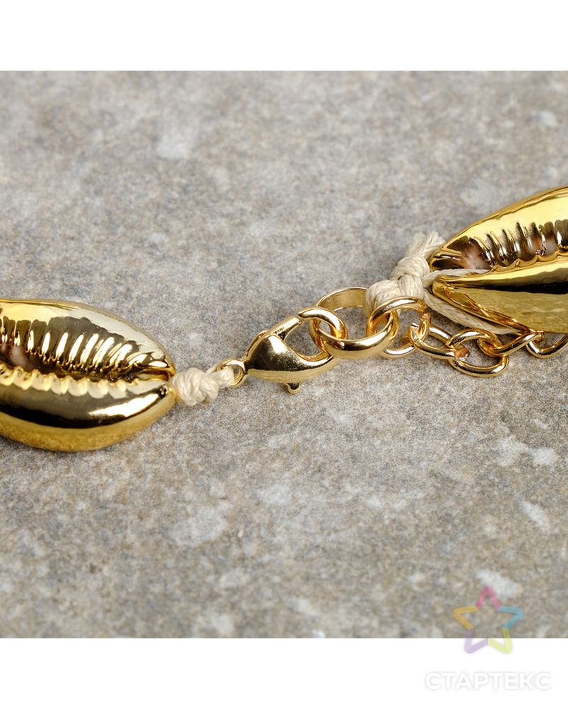 Колье "Море" ракушка на шнурке, цвет золото арт. СМЛ-33050-1-СМЛ4277846