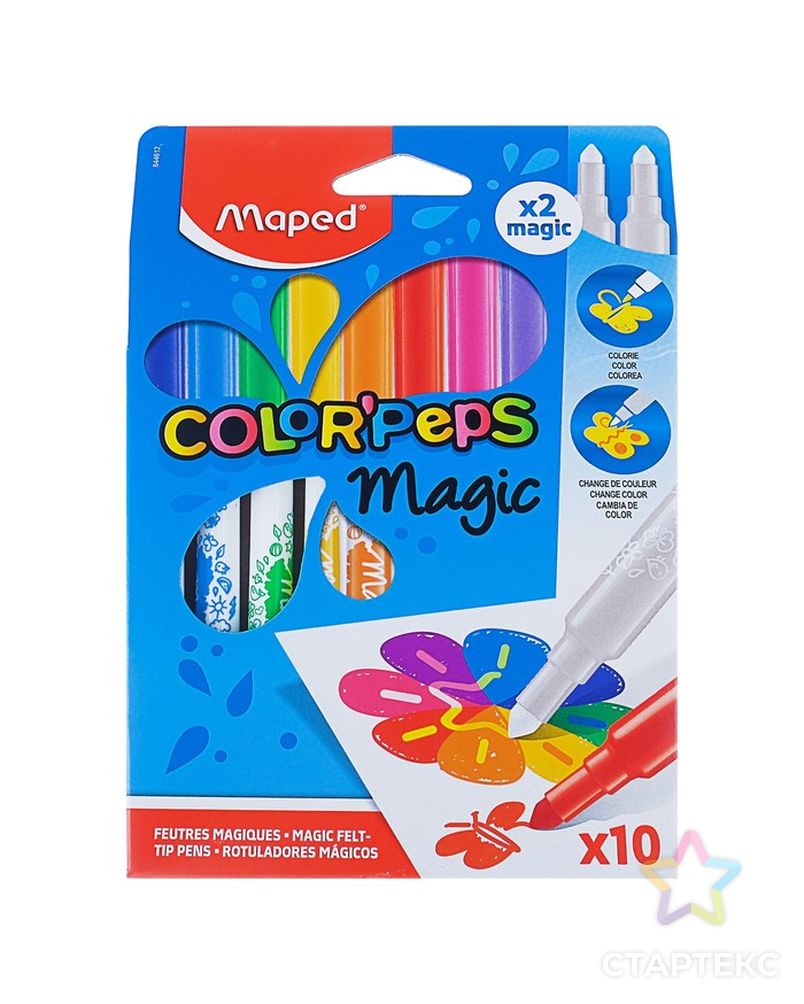 Фломастеры 10 цветов, Maped Color Peps MAGIC, меняющие цвет арт. СМЛ-185503-1-СМЛ0004284495 1