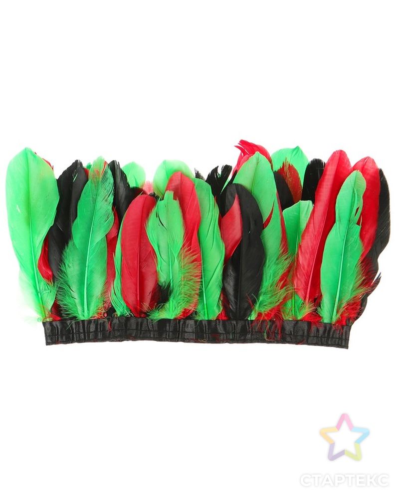 Карнавальный головной убор «Индеец», с перьями, цвет красный арт. СМЛ-100580-2-СМЛ0004292502