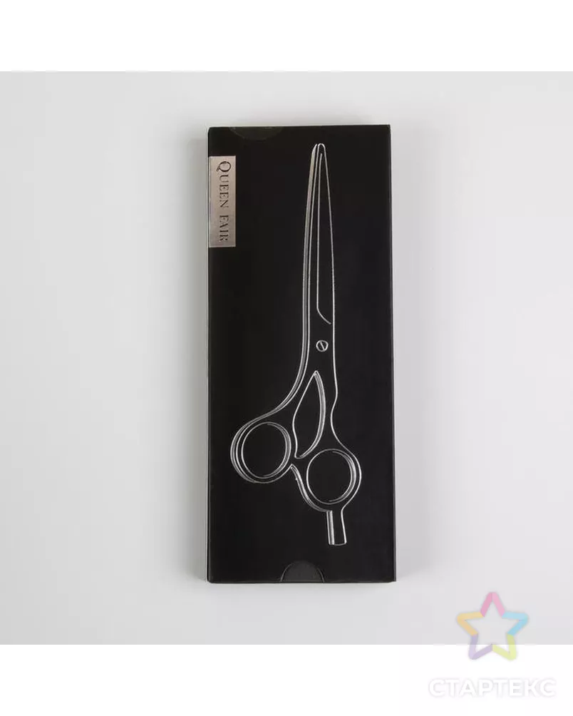 Ножницы филировочные с упором, загнутые кольца, лезвие — 6 см, цвет чёрный арт. СМЛ-175322-1-СМЛ0004294145 - рис. 5