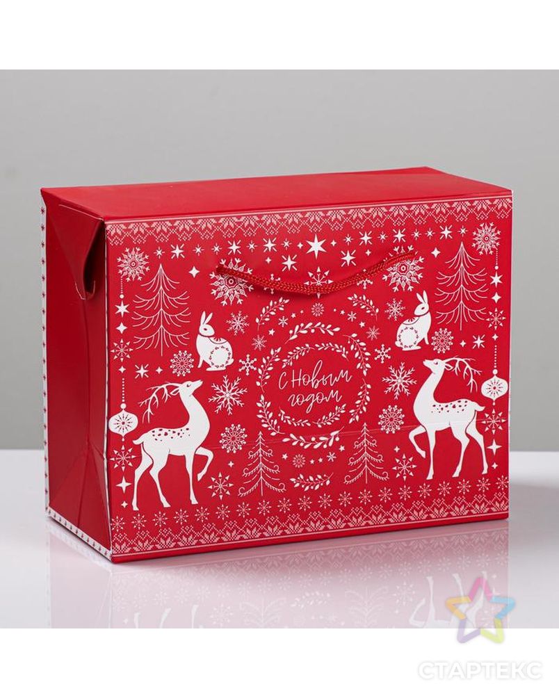 Пакет—коробка «Волшебство праздника», 23 × 18 × 11 см арт. СМЛ-98627-1-СМЛ0004295834 1
