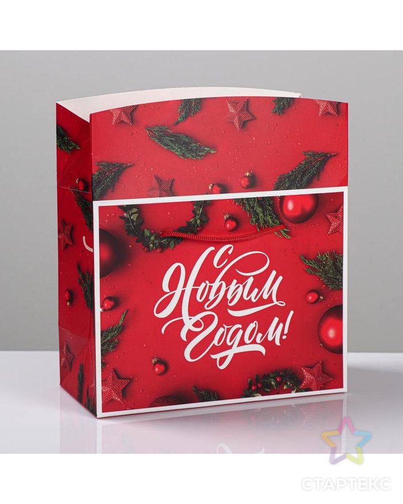 Пакет—коробка «Счастья в Новом году!», 28 × 20 × 13 см арт. СМЛ-98632-2-СМЛ0004295837 2