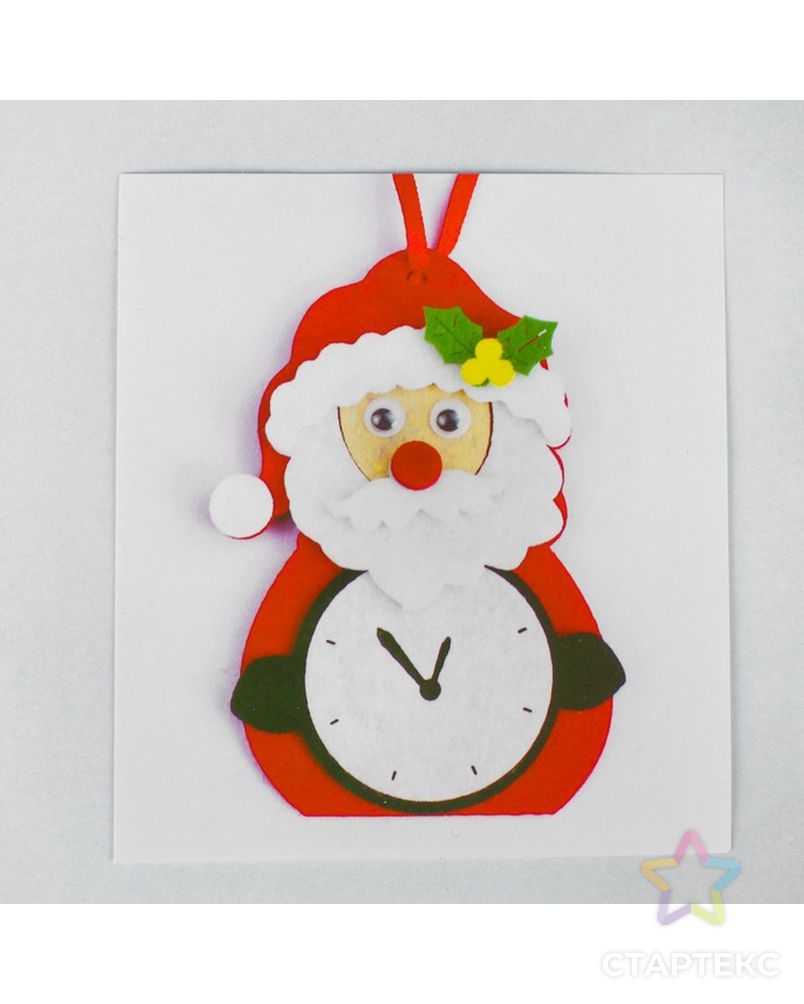 Набор для творчества-создай елочное украшение из фетра «Дед мороз с часами» арт. СМЛ-37642-1-СМЛ0004298788 3