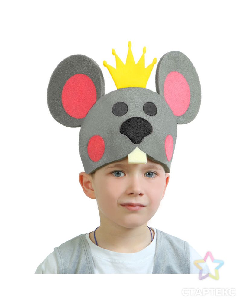 Карнавальная маска "Мышиный король" на резинке, поролон арт. СМЛ-67101-1-СМЛ0004299865 1