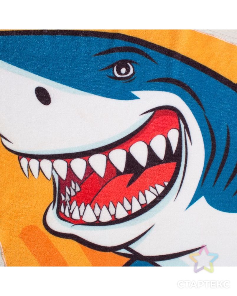 Полотенце пляжное «Акула», 130 × 150 см, 100 % п/э арт. СМЛ-133839-1-СМЛ0004300841
