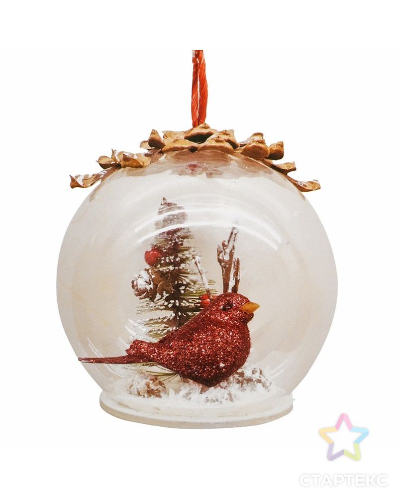 Набор для творчества - создай ёлочное украшение «Птичка с елочкой в шаре» арт. СМЛ-114596-1-СМЛ0004304453 1