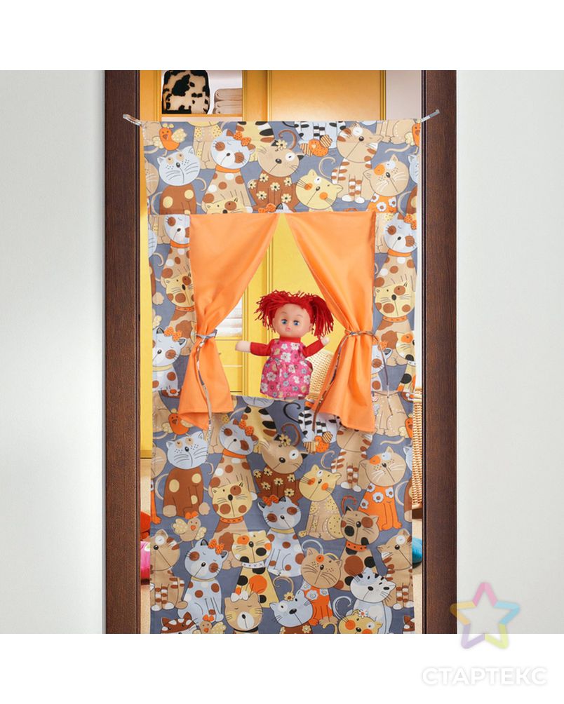 Ширма для кукольного театра «Котики», текстиль, р-р: 120×60 см арт. СМЛ-67711-1-СМЛ0004315041 1