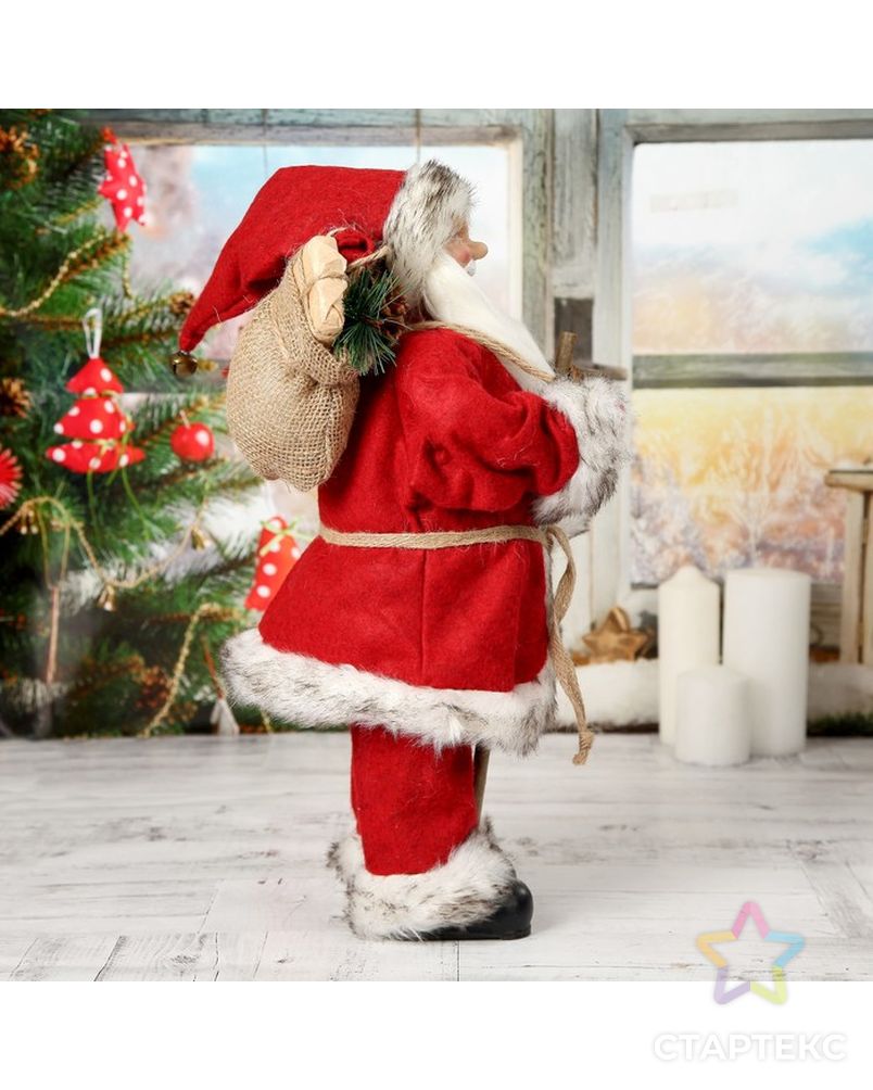 Дед Мороз в красной шубке приветствующий 45 см арт. СМЛ-70227-1-СМЛ0004316758 4