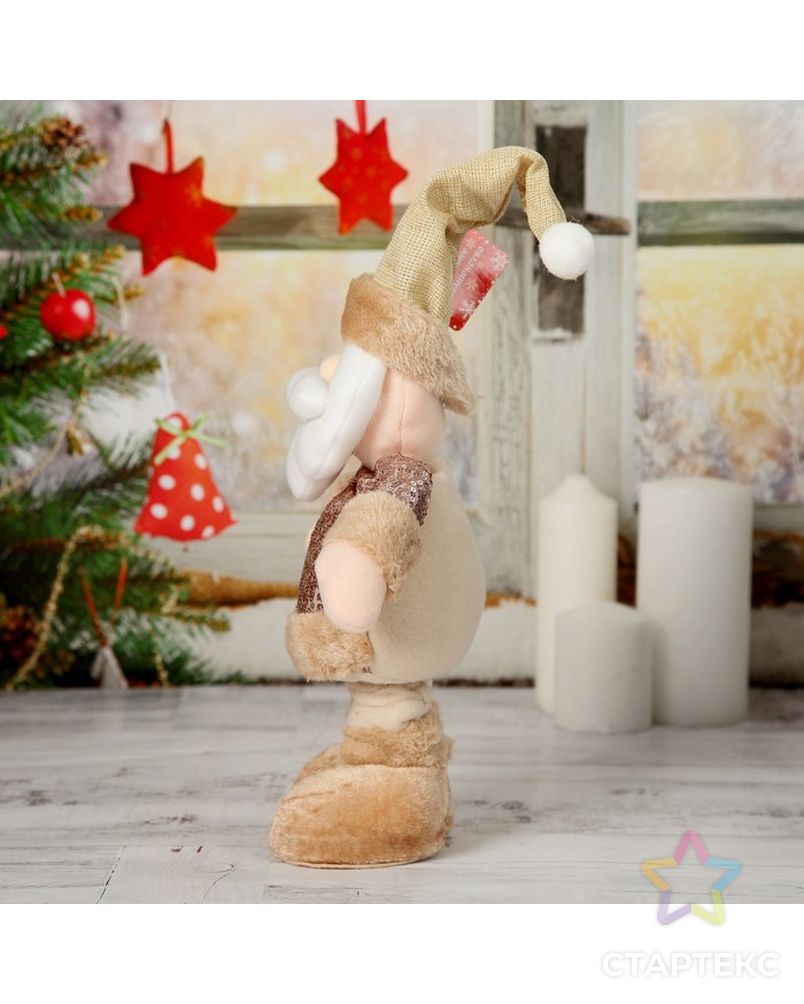 Мягкая игрушка "Дед Мороз в пайетках" стоит 15*41 см (в сложенном виде 30 см) арт. СМЛ-70090-1-СМЛ0004316883 3