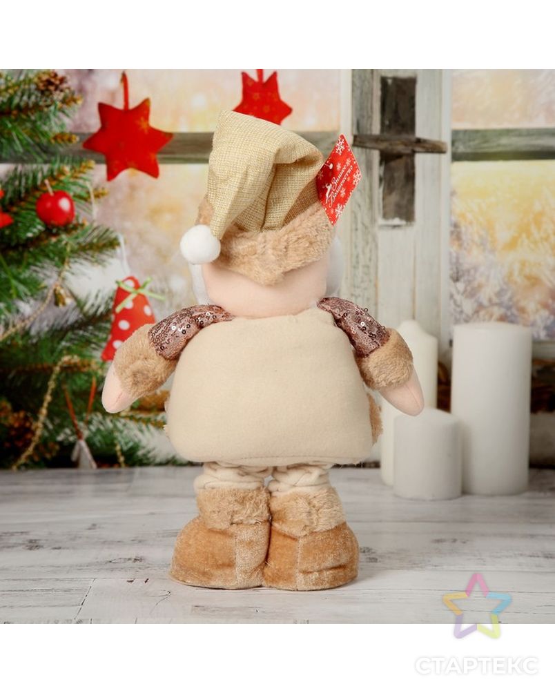 Мягкая игрушка "Дед Мороз в пайетках" стоит 15*41 см (в сложенном виде 30 см) арт. СМЛ-70090-1-СМЛ0004316883 4