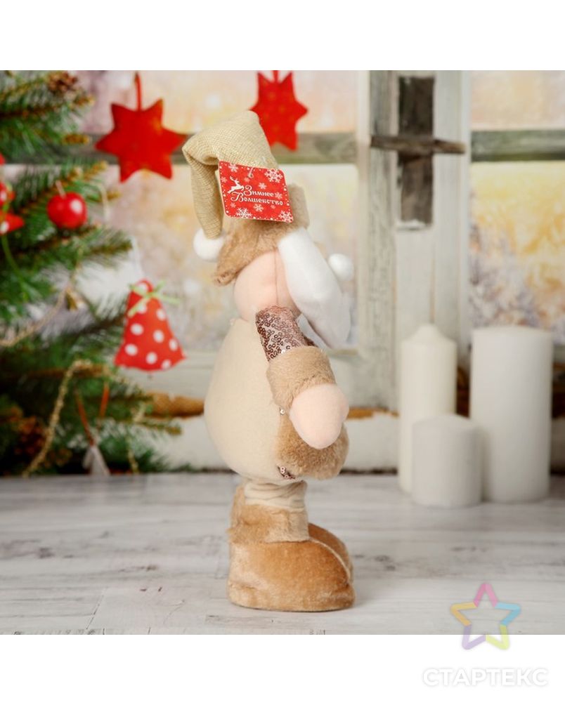 Мягкая игрушка "Дед Мороз в пайетках" стоит 15*41 см (в сложенном виде 30 см) арт. СМЛ-70090-1-СМЛ0004316883 5