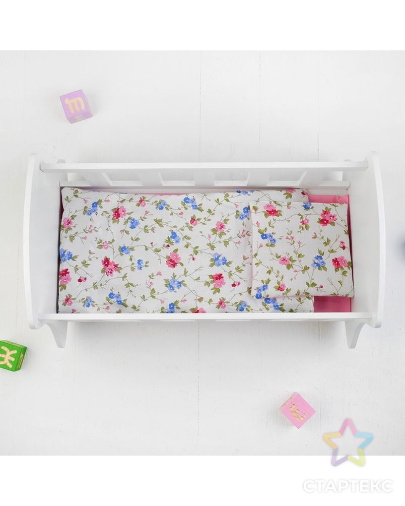 Кроватка – люлька «Люлилю» белая, с постельным бельём, МИКС арт. СМЛ-67067-1-СМЛ0004318827 2