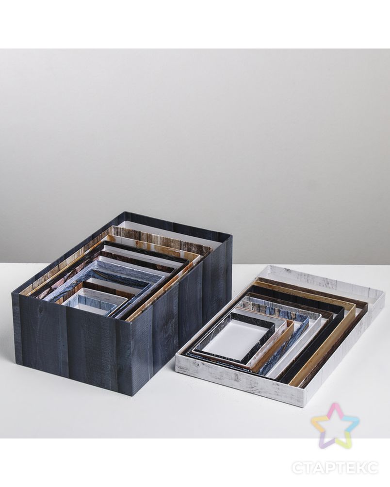Набор подарочных коробок 10 в 1 «Текстурный», 12 × 7 × 4 - 32.5 × 20 × 12.5 см арт. СМЛ-68062-1-СМЛ0004319284 8
