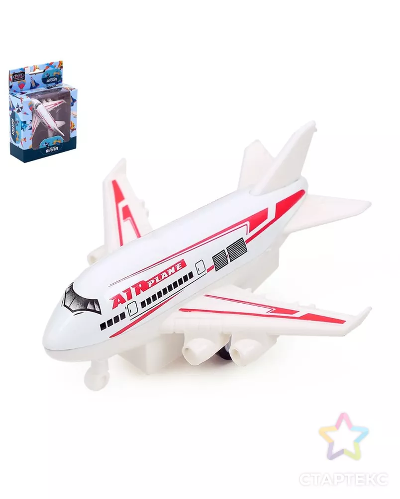 Самолёт металлический «Лайнер», инерционный, МИКС арт. СМЛ-101901-1-СМЛ0004321428 - рис. 1