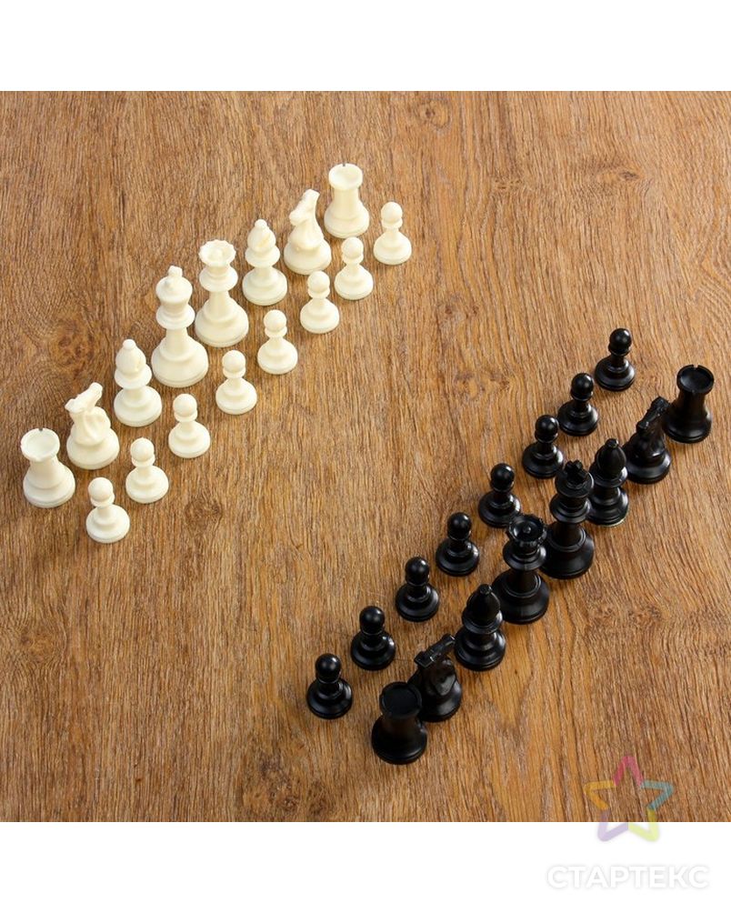 Фигуры шахматные пластиковые  (король h=9.7 см, пешка 4.2 см) арт. СМЛ-68546-1-СМЛ0004339335 1