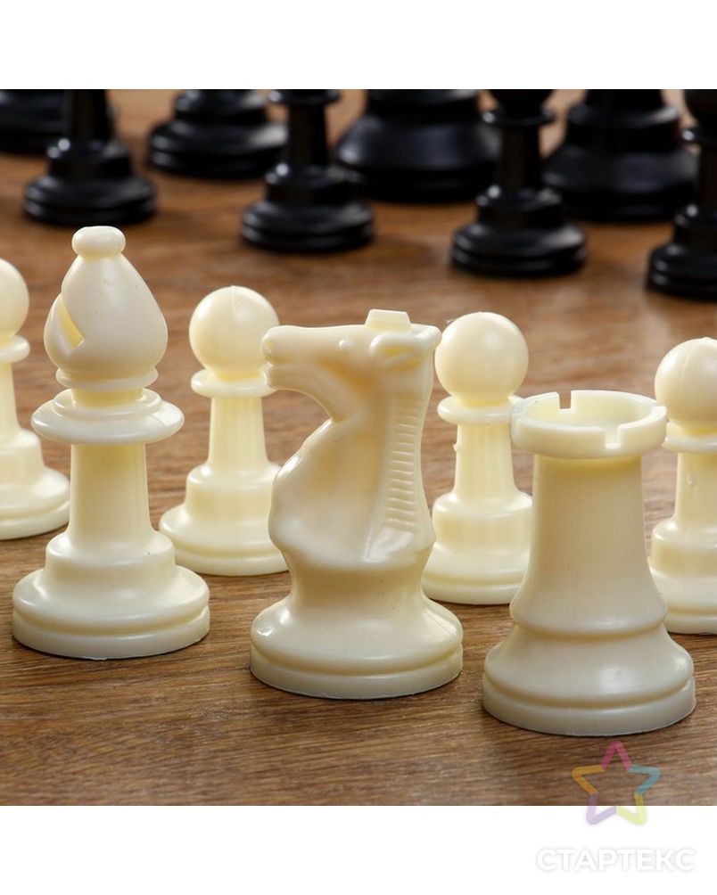 Фигуры шахматные пластиковые  (король h=9.7 см, пешка 4.2 см) арт. СМЛ-68546-1-СМЛ0004339335 3