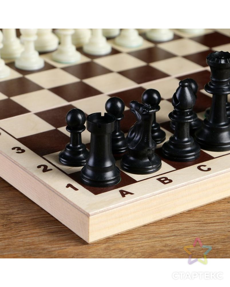 Фигуры шахматные пластиковые  (король h=7.5 см, пешка 3.5 см) арт. СМЛ-68547-1-СМЛ0004339336 2