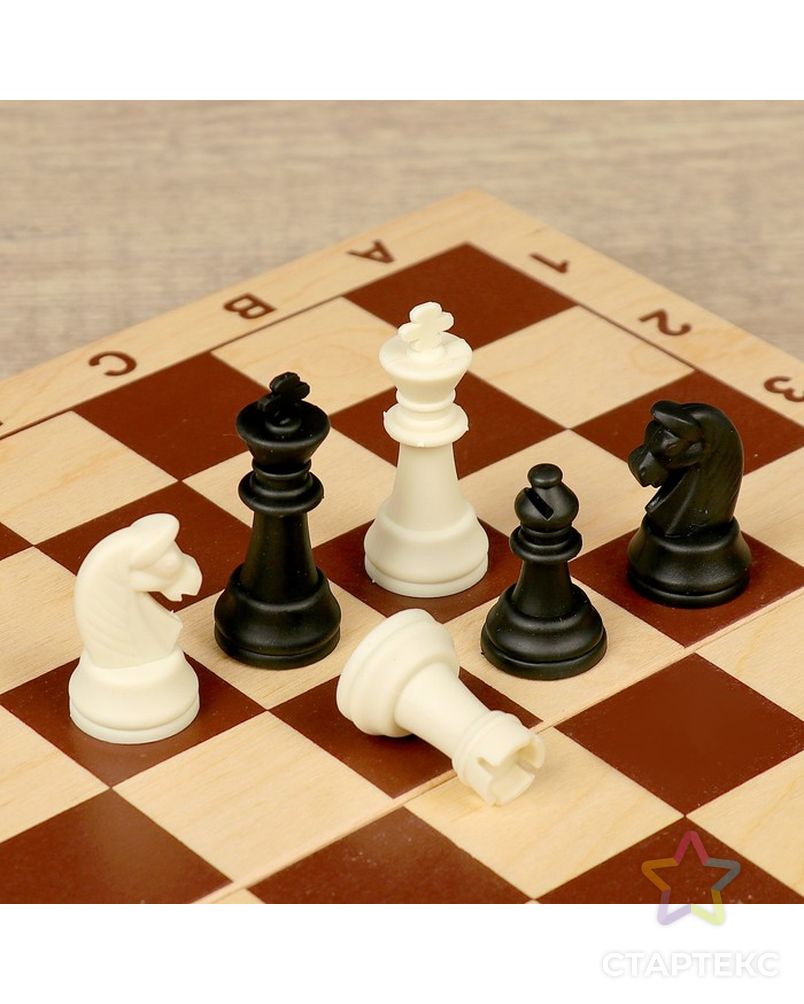 Фигуры шахматные пластиковые  (король h=6.2 см, пешка 3 см) арт. СМЛ-68548-1-СМЛ0004339337 4