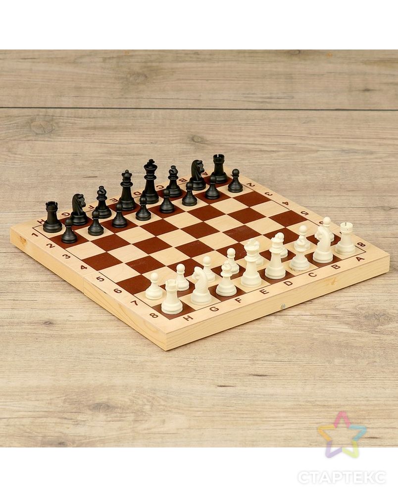 Фигуры шахматные пластиковые  (король h=6.2 см, пешка 3 см) арт. СМЛ-68548-1-СМЛ0004339337 6