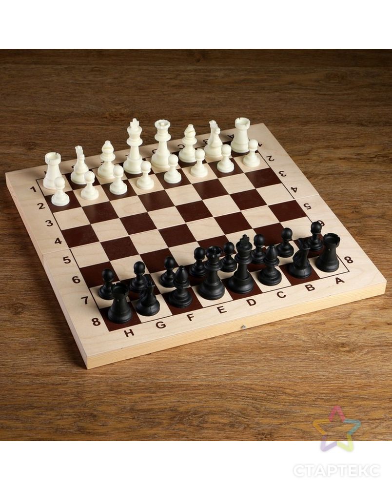 Фигуры шахматные пластиковые  (король h=9 см, пешка 4.1 см) арт. СМЛ-68550-1-СМЛ0004339339 1