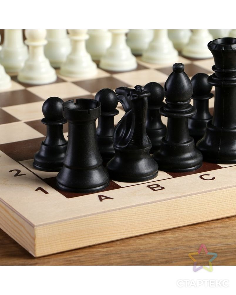 Фигуры шахматные пластиковые  (король h=11 см, пешка 5.4 см) арт. СМЛ-68551-1-СМЛ0004339340 2