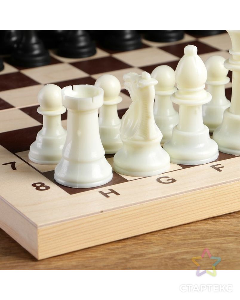 Фигуры шахматные пластиковые  (король h=11 см, пешка 5.4 см) арт. СМЛ-68551-1-СМЛ0004339340 3