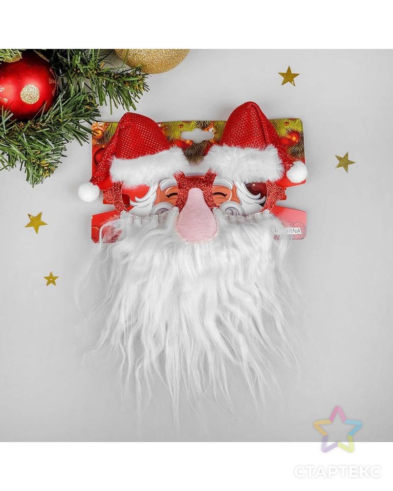 Карнавальные очки «Дед Мороз», в колпачке арт. СМЛ-70799-1-СМЛ0004342521 2