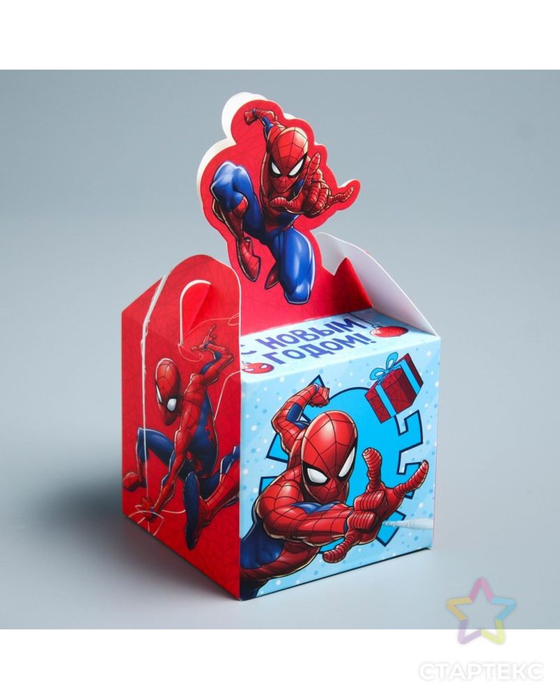 Коробка складная "С Новым годом!", Человек-паук, 9 х 9 х 9 см арт. СМЛ-69774-1-СМЛ0004344399 2
