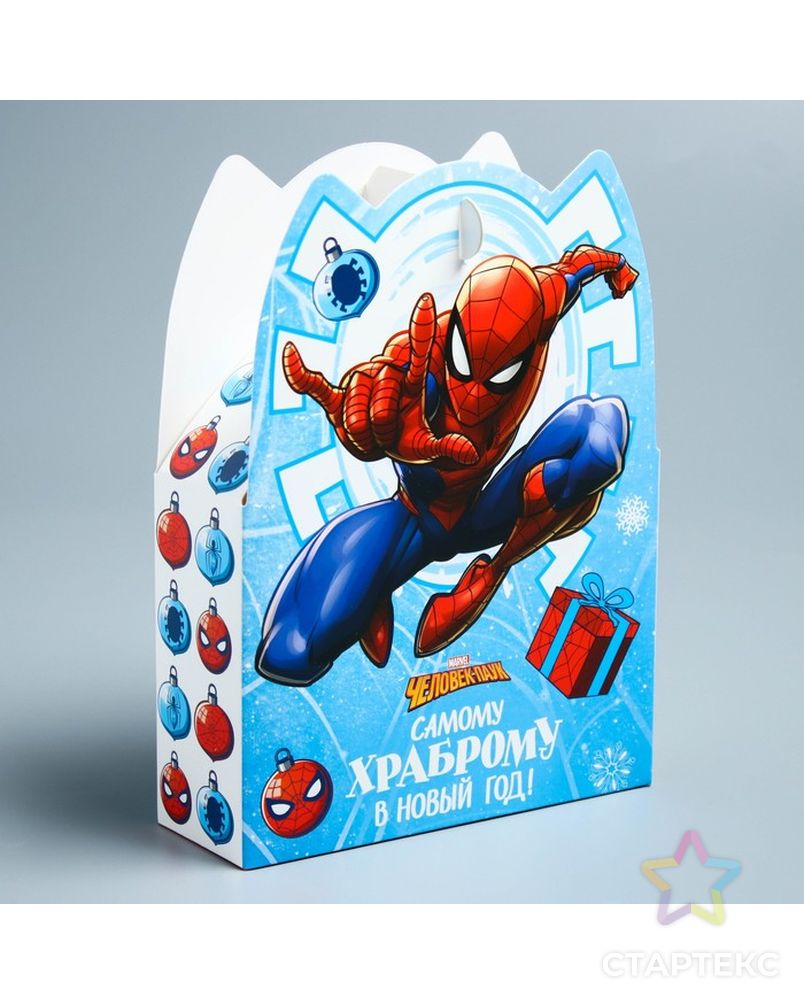 Коробка складная "С Новым годом!", Человек-паук, 15 х 11 х 5 см арт. СМЛ-69779-1-СМЛ0004344404 1