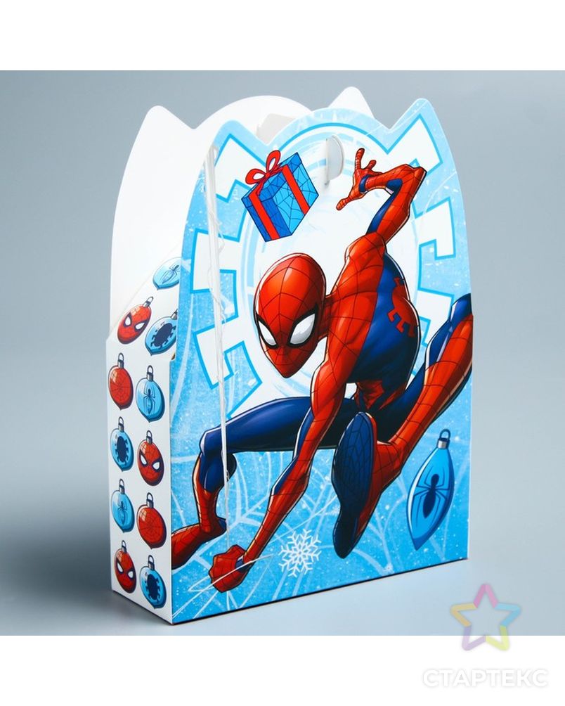 Коробка складная "С Новым годом!", Человек-паук, 15 х 11 х 5 см арт. СМЛ-69779-1-СМЛ0004344404 2