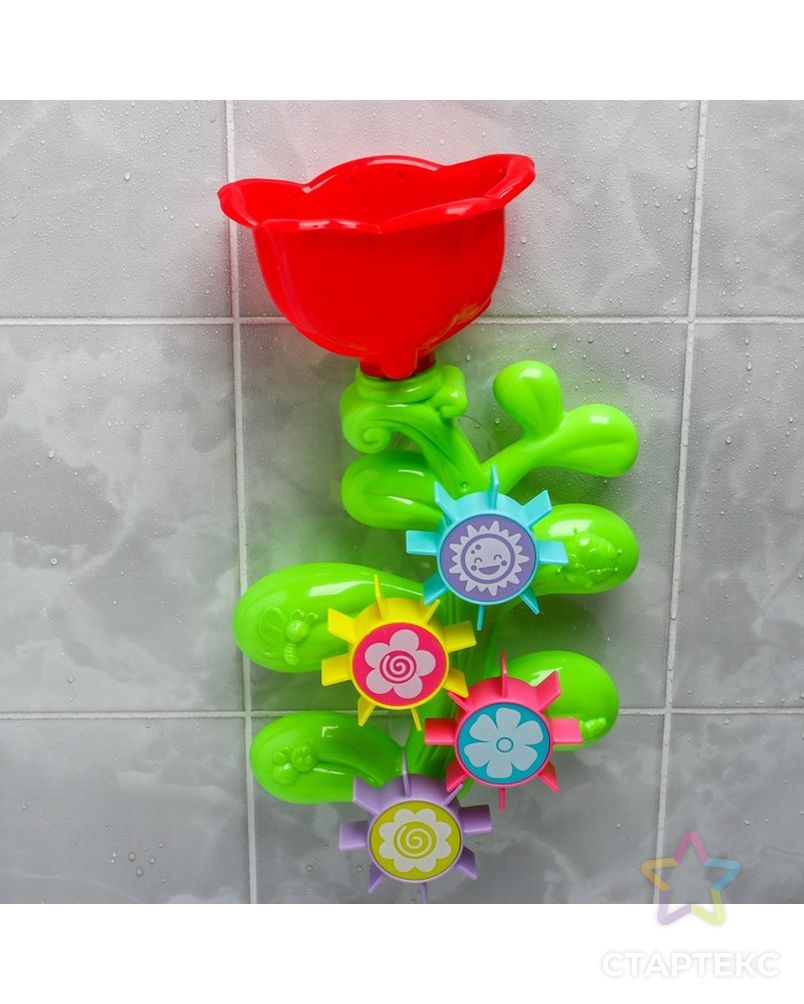 Набор игрушек для купания «Цветок - мельница» с лейкой арт. СМЛ-69451-1-СМЛ0004346652 2