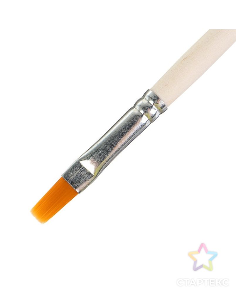 Кисть Синтетика Плоская № 8 (ширина обоймы 8 мм; длина волоса 12 мм), деревянная ручка, Calligrata арт. СМЛ-205453-1-СМЛ0004352411 2
