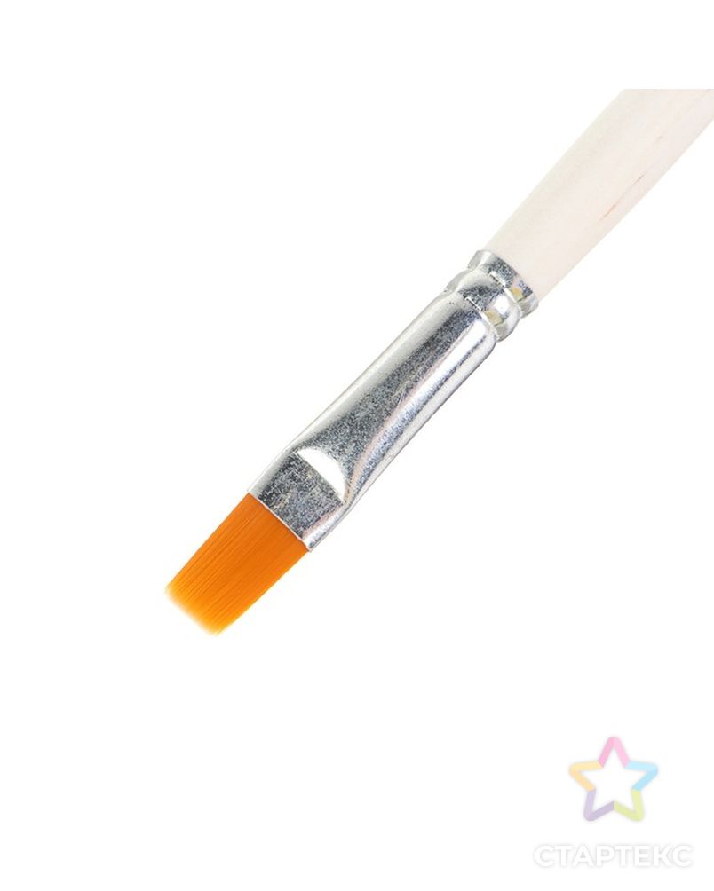 Кисть Синтетика Плоская №10 (ширина обоймы 10 мм; длина волоса 13 мм), деревянная ручка, Calligrata арт. СМЛ-205454-1-СМЛ0004352412 2