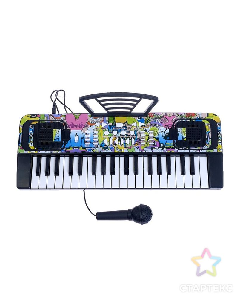 Синтезатор «Крутое граффити», 37 клавиш, с микрофоном, с пюпитром арт. СМЛ-69500-1-СМЛ0004353566 2