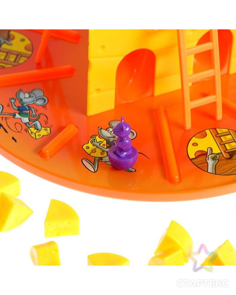 Настольная игра-бродилка «Сырные дела»: кубик, фишки-мышки, кот, сырные кусочки арт. СМЛ-71035-1-СМЛ0004359679 4