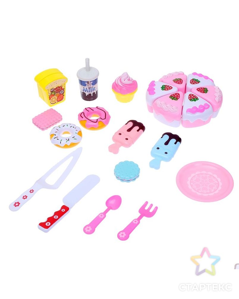 Игровой набор продуктов «Тортик», с посудой арт. СМЛ-69828-1-СМЛ0004361740 1