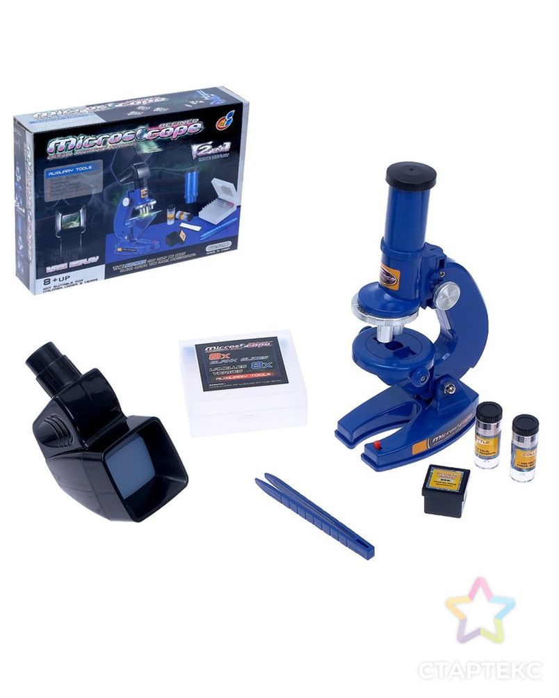 Микроскоп детский «Юный исследователь» 2 в 1 , с подсветкой, сменным дисплеем и аксессуарами арт. СМЛ-69832-1-СМЛ0004361754 1