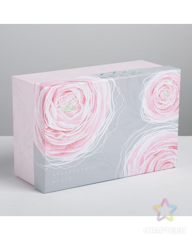 Коробка прямоугольная «Цветы», 28 × 18.5 × 11.5 см арт. СМЛ-71157-1-СМЛ0004364064 1