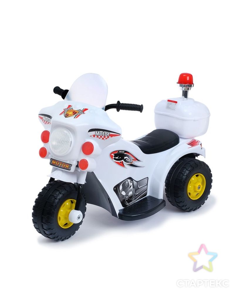 Электромобиль «Мотоцикл шерифа», цвет белый арт. СМЛ-98595-1-СМЛ0004378618 1