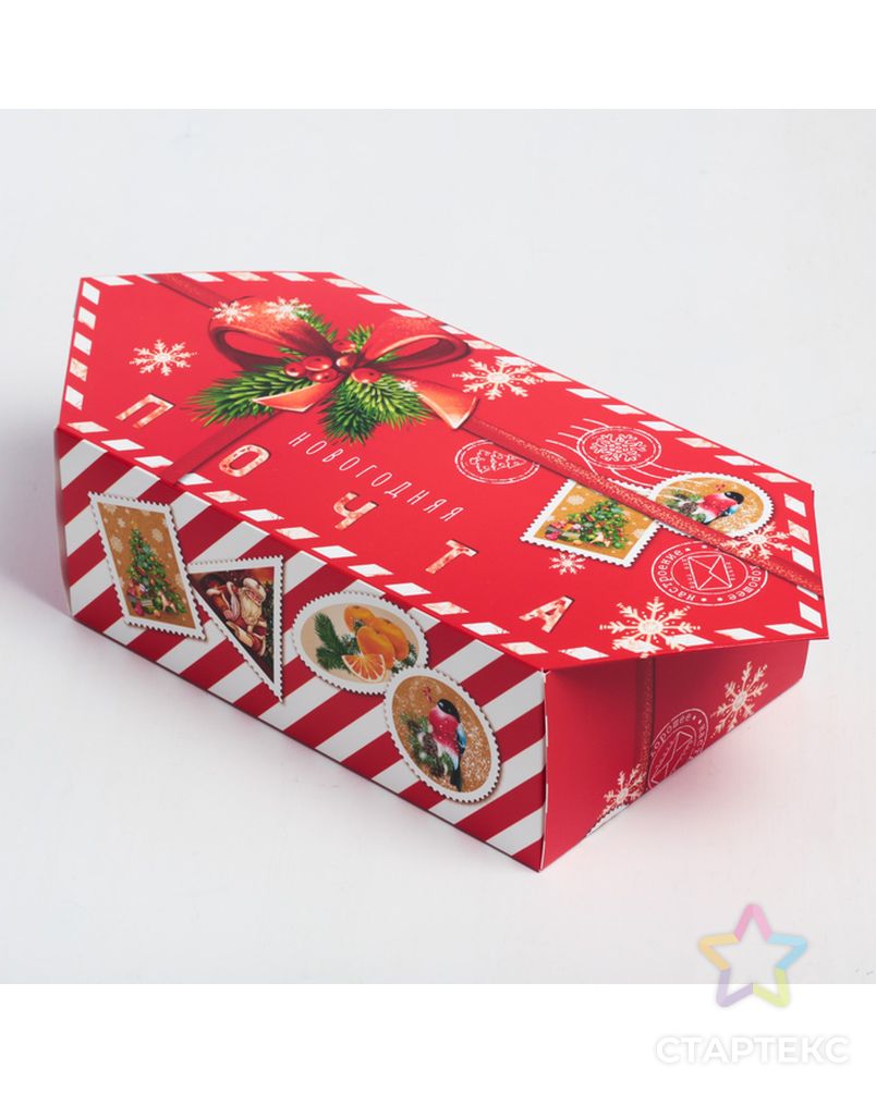 Сборная коробка-конфета «Новогодняя почта», 9,3 × 14,6 × 5,3 см арт. СМЛ-98411-1-СМЛ0004381607 1