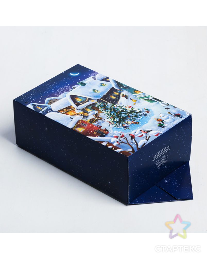 Сборная коробка‒конфета «Новогодняя деревушка», 18 × 28 × 10 см арт. СМЛ-98412-1-СМЛ0004381634 2