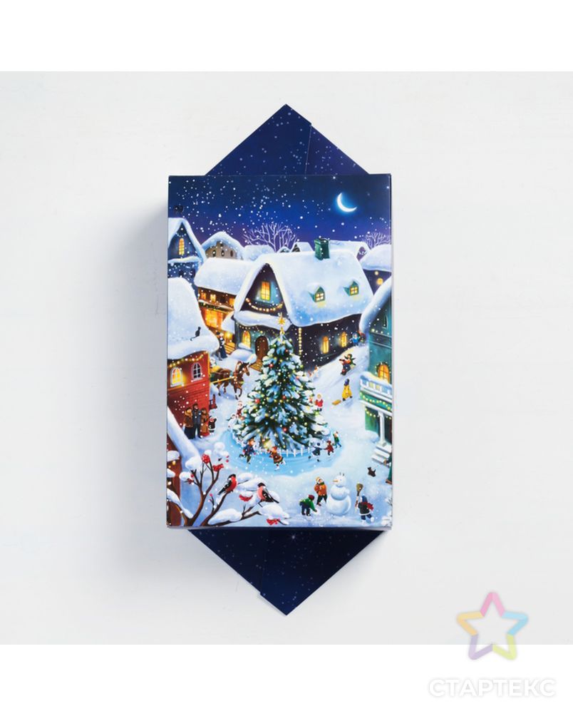 Сборная коробка‒конфета «Новогодняя деревушка», 18 × 28 × 10 см арт. СМЛ-98412-1-СМЛ0004381634 4