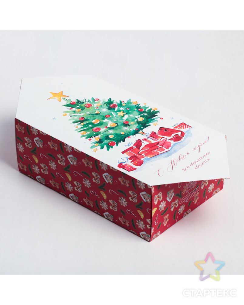 Сборная коробка-конфета «С Новым годом!», 9,3 × 14,6 × 5,3 см арт. СМЛ-97080-3-СМЛ0004381637 1