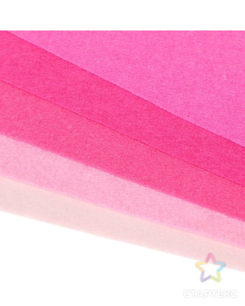 Фетр цветной, набор, A4, 2 мм, deVENTE, 5 листов х 5 цветов, «Оттенки розового» арт. СМЛ-205401-1-СМЛ0004382391 3